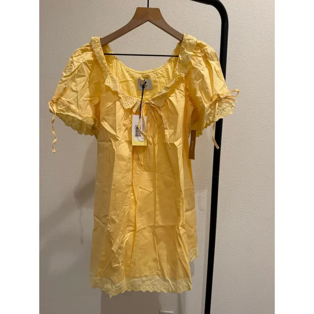 New Kourt Juliet light yellow dress size XS 100% cotton $147